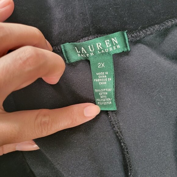 Lauren Ralph Lauren Black Velour Pants - Size 2X - Picture 3 of 13